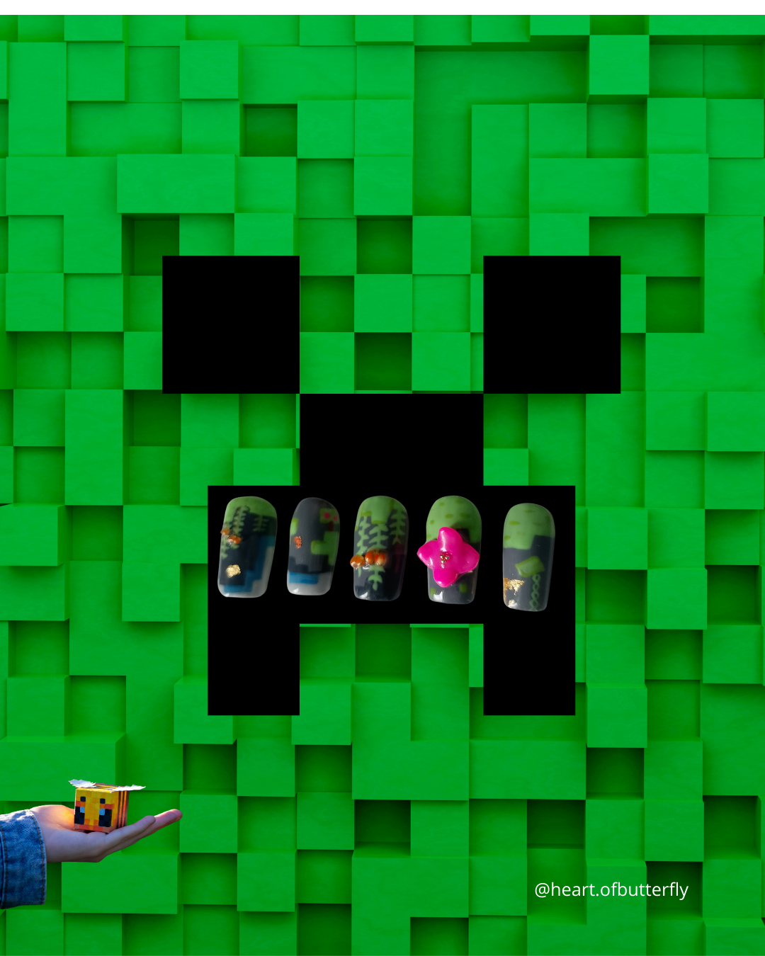 🟩 Lush Cave Nails – Version Minecraft 💅