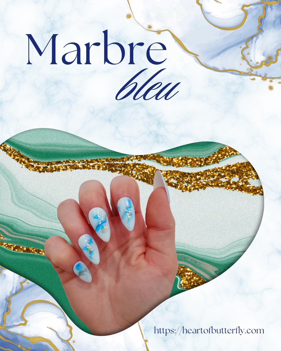 💎 Marbre Bleu & Reflets Dorés 💎